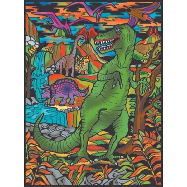 Tyrannosaurus Rex - 12 markörer ingår - 47 x 35 cm - för att färga Colorvelvet