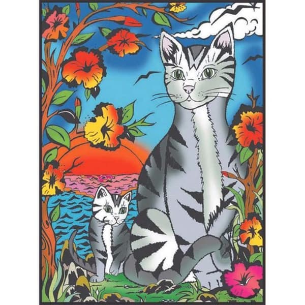 Målarbok - Egyptiska katter - 12 markörer ingår - 37 x 28 cm - Colorvelvet