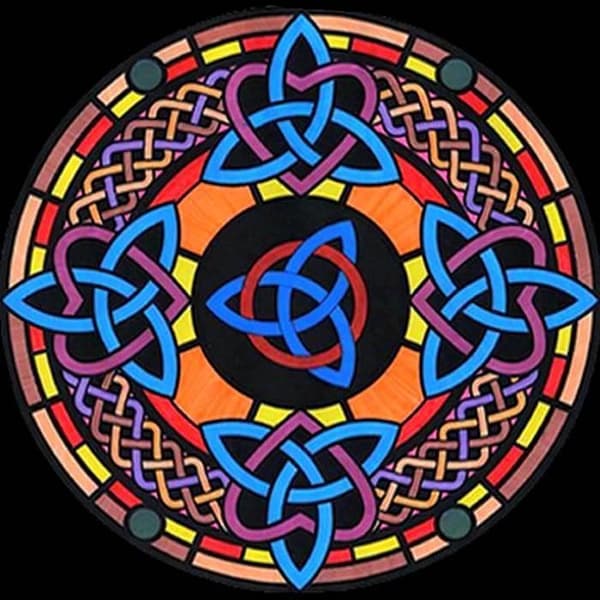 Färgläggning - Celtic Mandala Triqueta - 12 markörer ingår - 28 x 37 cm - för att färga Colorvelvet