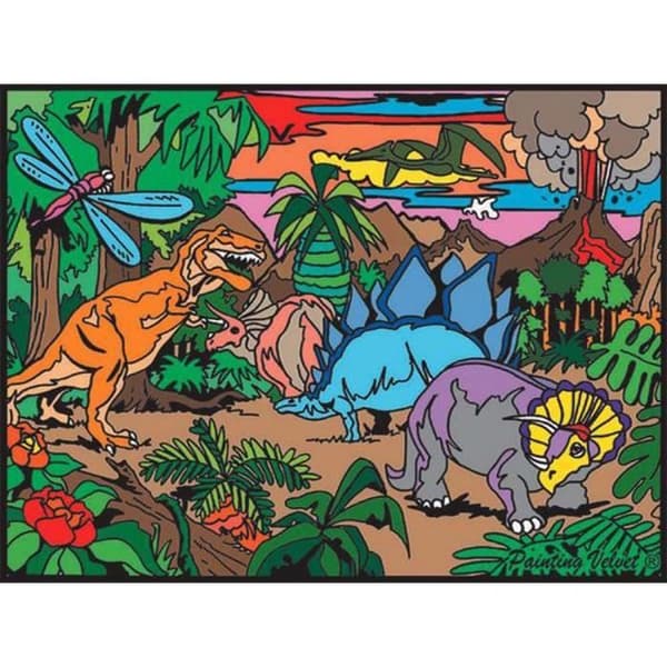 Färgläggning - Dinosaurier - 12 markörer ingår - 28 x 37 cm - Colorvelvet