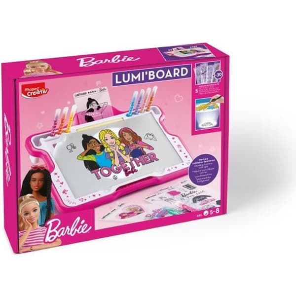 Maped Creativ - Lumi'Board Barbie - Upplyst maskin för att lära sig rita - Från 5 år