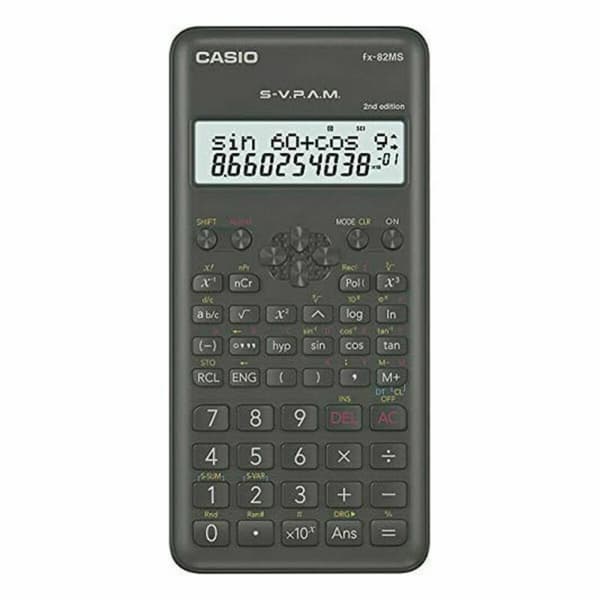 Tieteellinen laskin Casio FX-82 MS2 Musta Tumman harmaa Muovinen musta