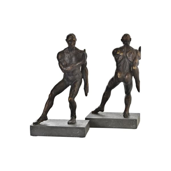 Könyvtámasz DKD Home Decor Svart Koppar Harts Män 14 x 8,4 x 25 cm