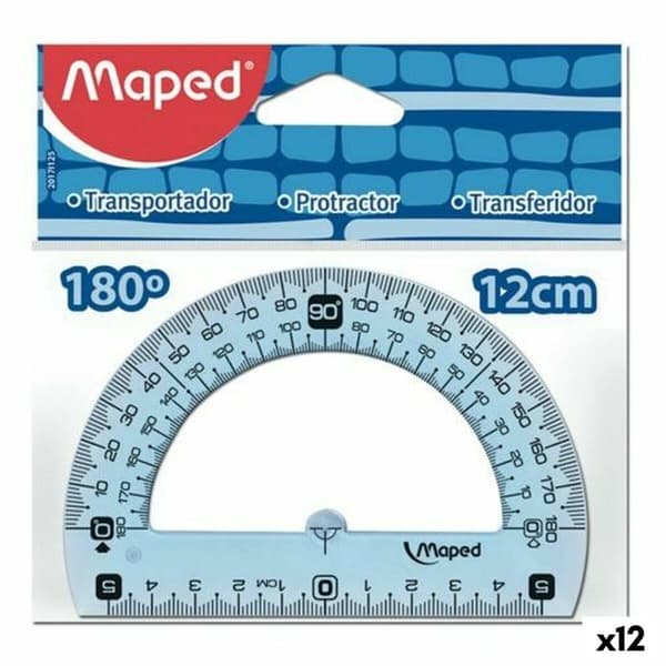 Puoliympyrä Maped Geometric 180º Setti Muovinen (12 osaa)