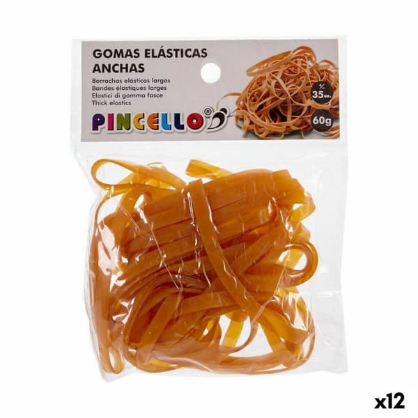 Elastiset nauhat Pincello Keltainen Leveä (12 osaa)