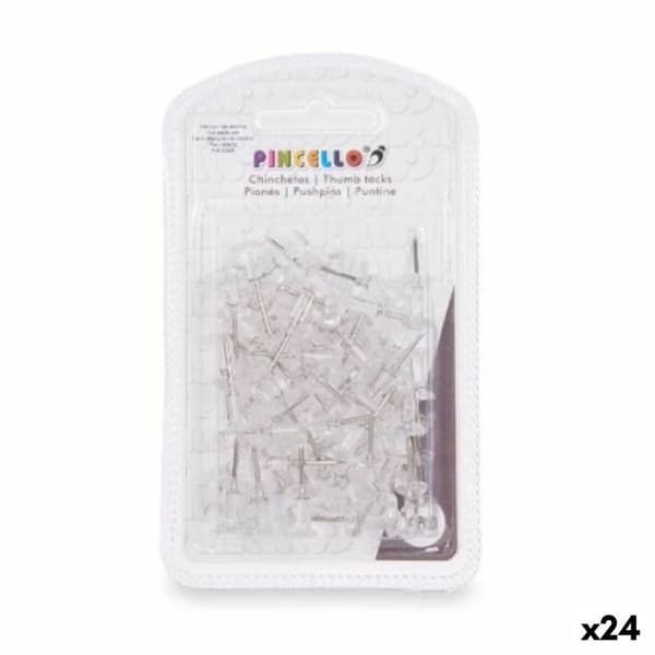 Tegnestifter Pincello 394 Gennemsigtig Metal Plastik (24 enheder)
