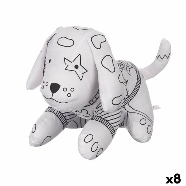 Pehmolelujen väritys Pincello ST341 Valkoinen Musta Kangas 13 x 14 x 20 cm Koira (8 osaa)