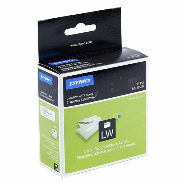 Printer labels Dymo S0722520 Hvid Sort/Hvid