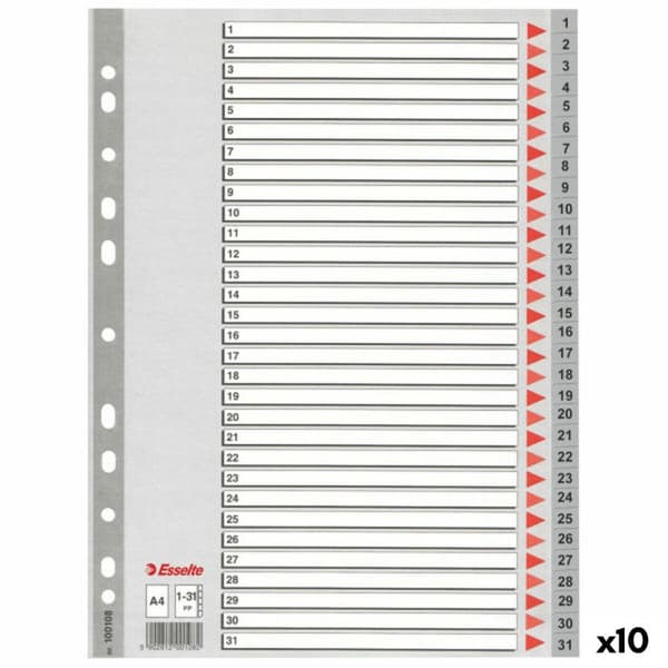 Separatorer Esselte 1-31 Numrerad Grå A4 31 Blad (10 antal)