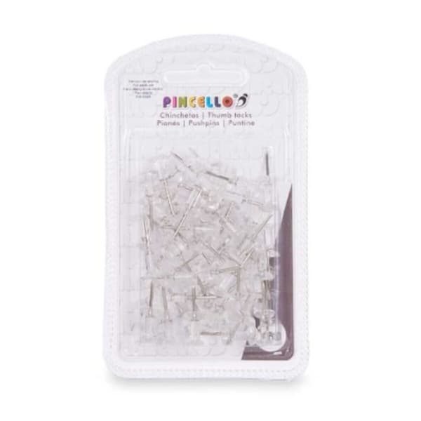 Häftstift Pincello 394 Transparent Metall Plast (24 antal)
