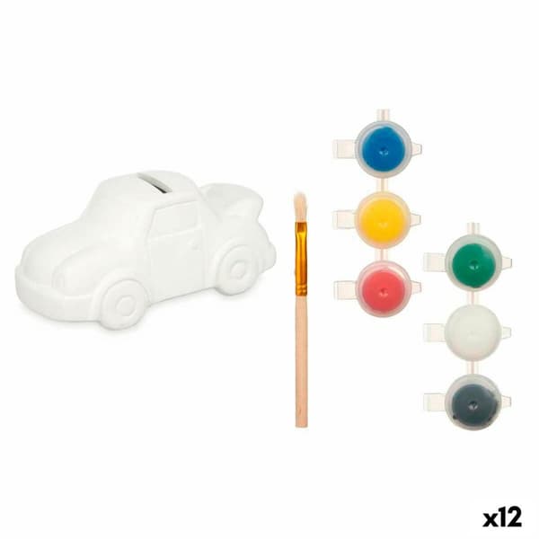 Måla din egen sparbössa Pincello BS2124 Vit 14,5 x 7,2 x 9,4 cm Bil (12 antal)