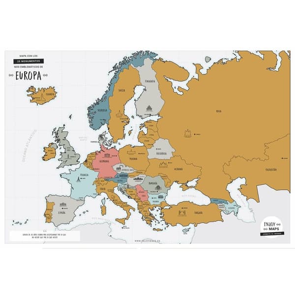 Världskarta Europe 65 x 45 cm
