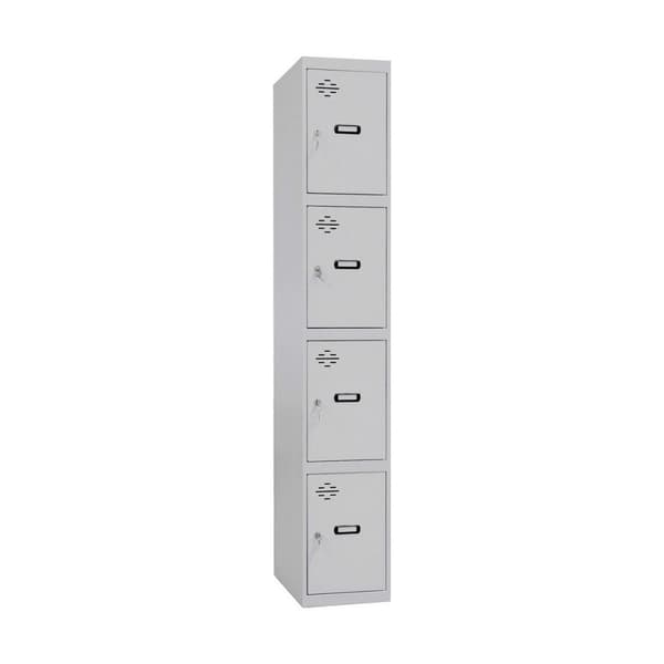 Kaappi Simon Rack Metalli Vaaleanharmaa 4 osiot (180 x 30 x 50 cm)