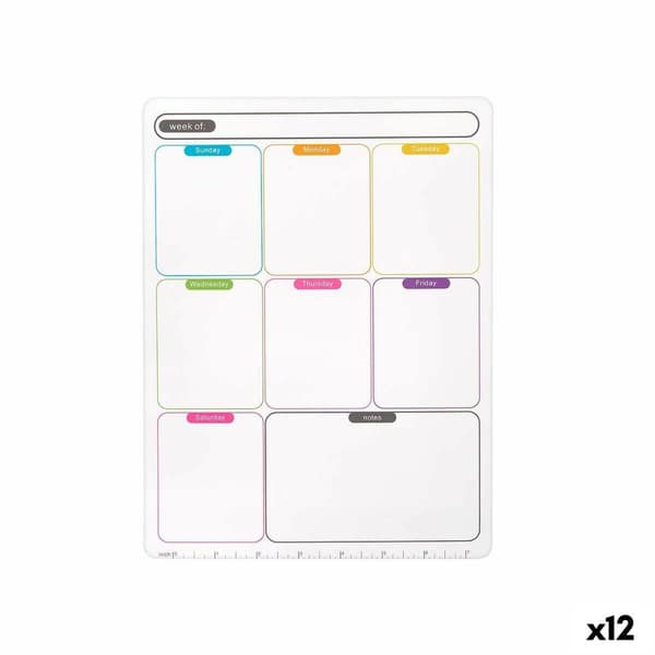 Ugentlig Planner Pincello 425 Hvid A4 Magnet (12 enheder)