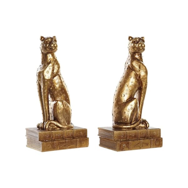 Držalo za knjige DKD Home Decor Leopard Harpiks Kolonistil (16 x 11 x 33 cm)