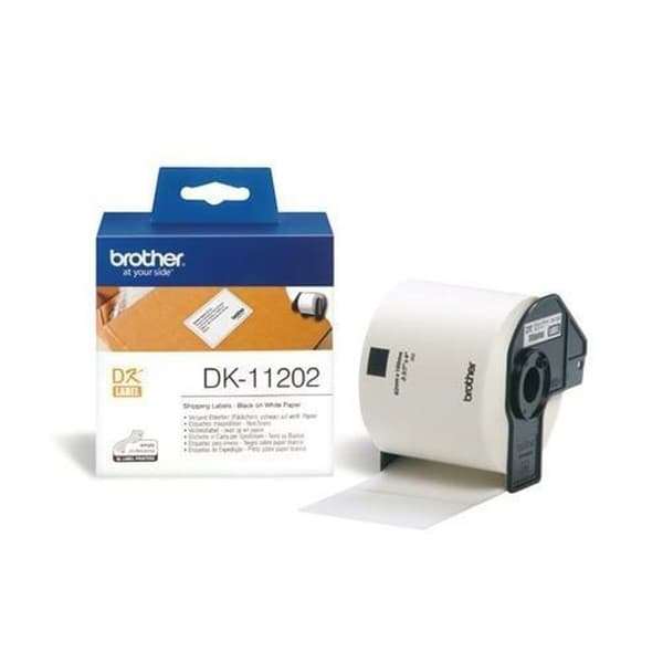 Printer labels Brother DK-11202 Sort/Hvid 62 x 100 mm (3 enheder)