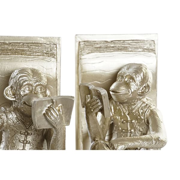 Kirjatuki DKD Home Decor Champagne 13 x 12 x 17,5 cm Harpiks Kolonial Ape