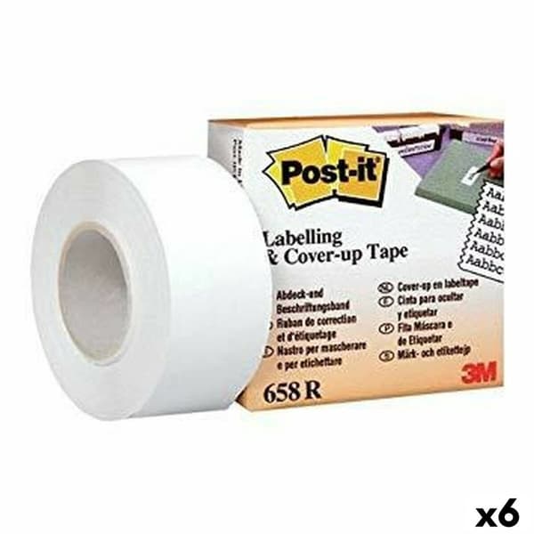 Festeteip Post-it 658R Hvit 25,4 mm x 17,7 m (6 enheter)
