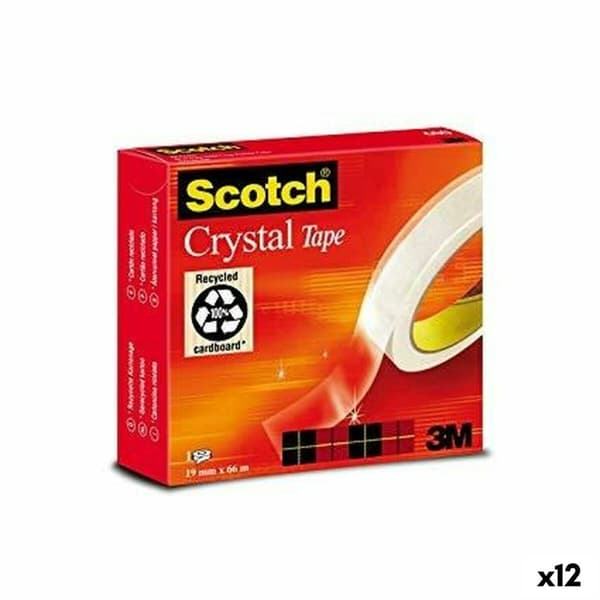 Festeteip Scotch Crystal Gjennomsiktig 19 mm x 66 m (12 enheter)