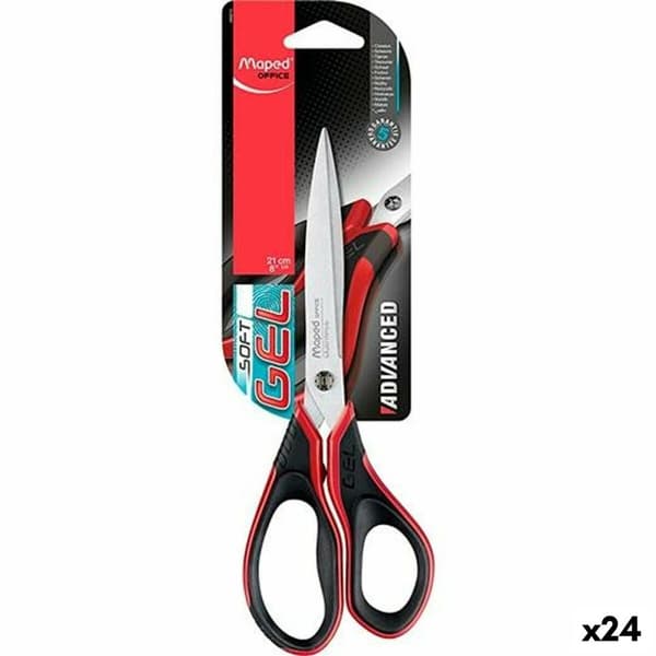 Sakser Maped Advanced Soft Gel Rød Svart Rustfritt stål 21 cm (24 enheter)