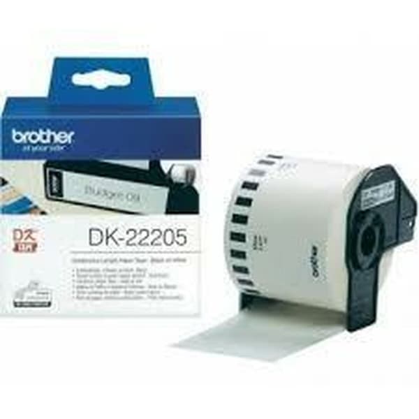 Kontinuerlig Papirrull Brother DK-22205 Svart/Hvit (3 enheter)
