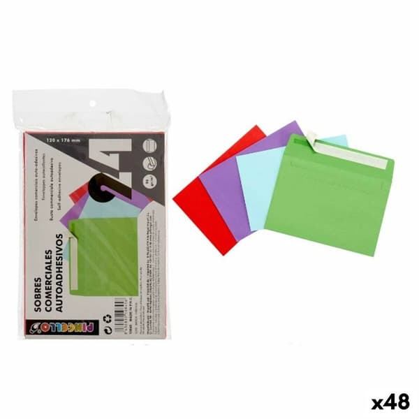 Konvolutter Pincello 12X17-24 Flerfarget Papir 120 x 176 mm (48 enheter)