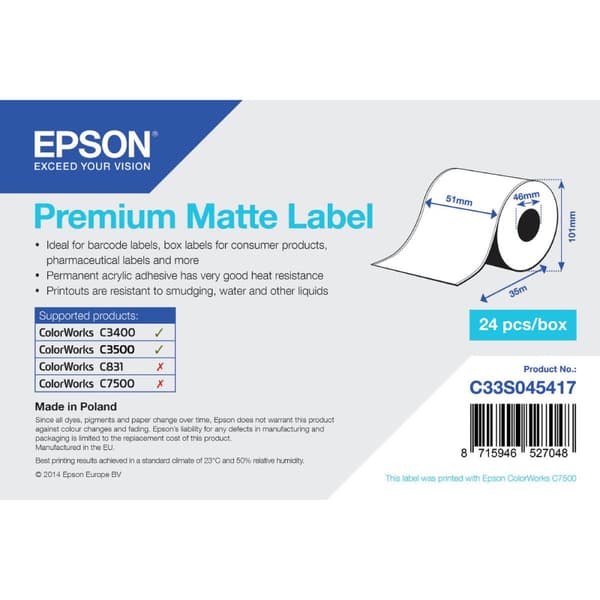 Termisk papir – rull Epson C33S045417 (1 enheter)