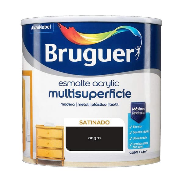 Akryylimaali Bruguer Musta Akryylilakka (250 ml)