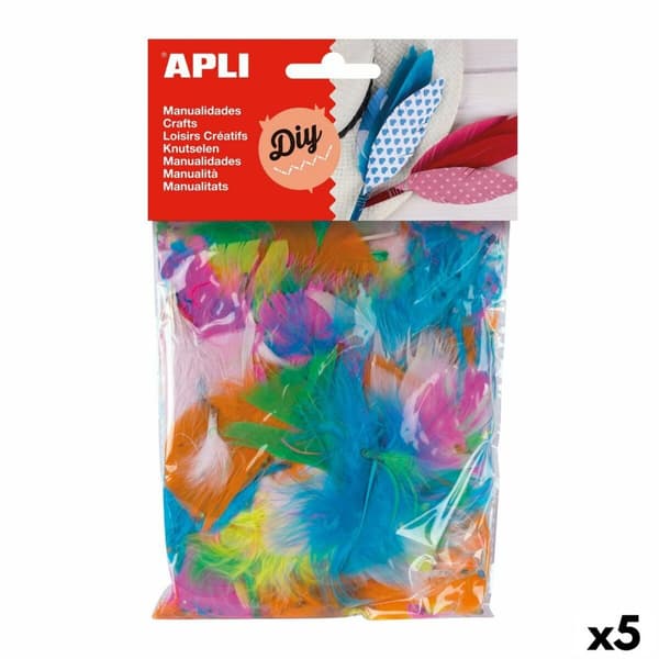 Käsityömateriaalit Apli Höyhenet Monivärinen 14 g (5 osaa)
