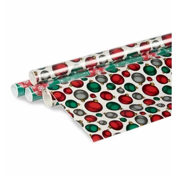 Lahjapaperi 70 x 200 cm Joulupallot Monivärinen (50 osaa)