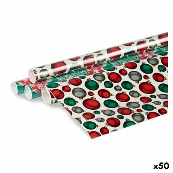 Lahjapaperi 70 x 200 cm Joulupallot Monivärinen (50 osaa)