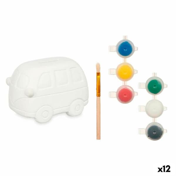 Itse maalattava säästölipas Pincello BS2207 Valkoinen 12,4 x 8,6 x 9,9 cm Pakettiauto (12 osaa)