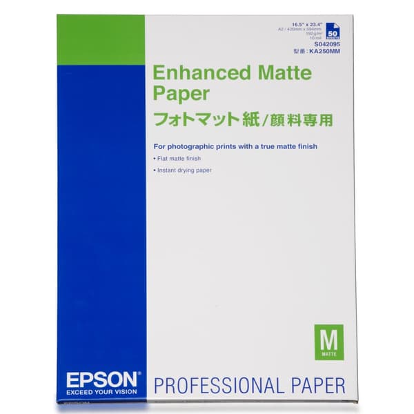 Muste ja Valokuvapaperi Paketti Epson Enhanced Matte Paper, DIN A2, 192 g/m², 50 hojas 50 Levyt (50 osaa) (1 osaa)