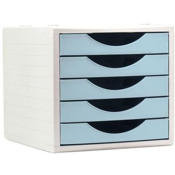 Modulaarinen arkistokaappi Archivo 2000 ArchivoTec Serie 4000 5 laatikkoa Din A4 Pastellinsininen 34 x 27 x 26 cm