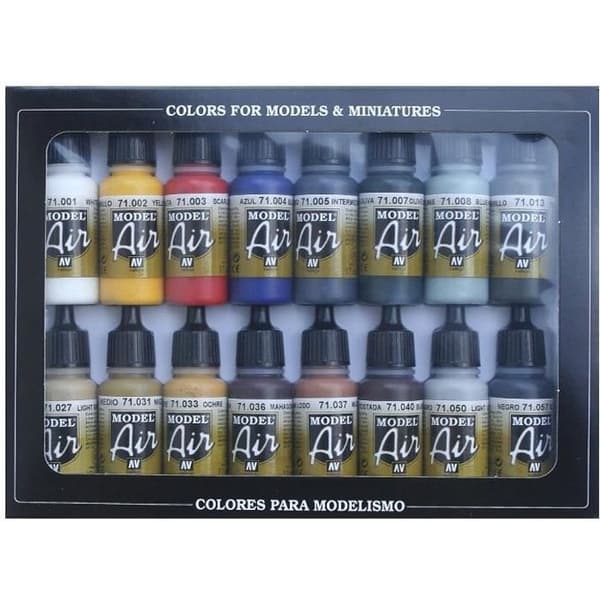 VAL71178 - Model Air Set - Basic Colors (x16) - Plast Modeling Paints