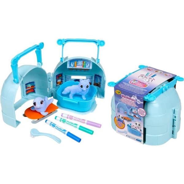 Washimals Igloo resväska - CRAYOLA - Tvättbart färgsats för barn från 3 år och uppåt