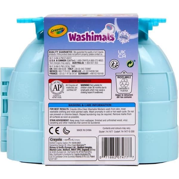 Washimals Igloo resväska - CRAYOLA - Tvättbart färgsats för barn från 3 år och uppåt