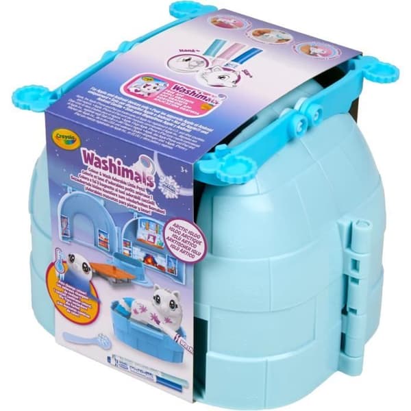Washimals Igloo resväska - CRAYOLA - Tvättbart färgsats för barn från 3 år och uppåt