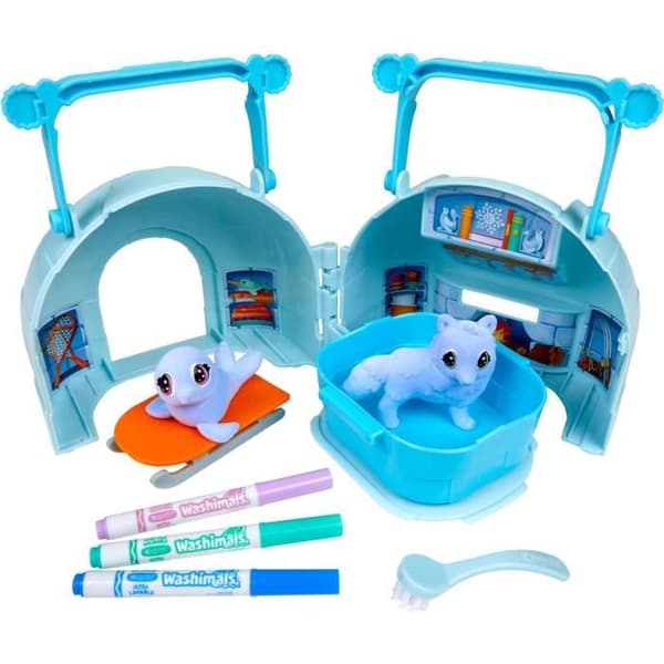 Washimals Igloo resväska - CRAYOLA - Tvättbart färgsats för barn från 3 år och uppåt