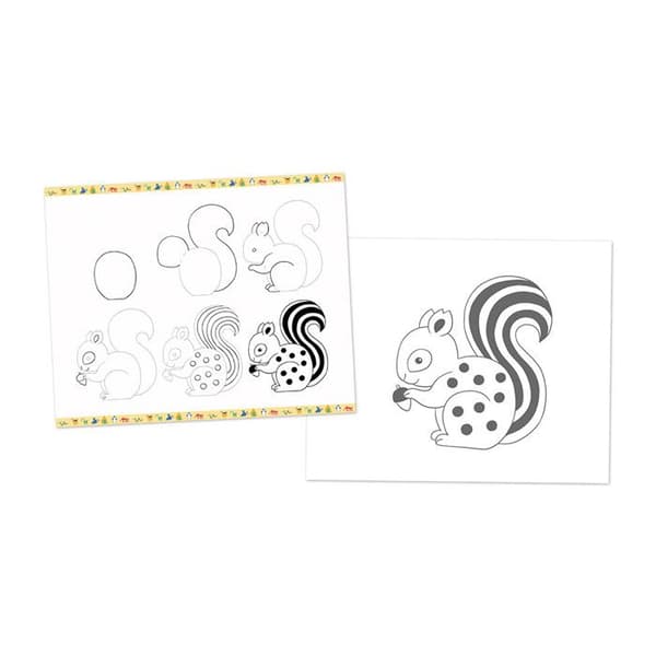 Steg för steg Ritning - Lär dig rita - 20 djurmodeller - Ritningssats för barn - Lär dig rita - Från 6 år