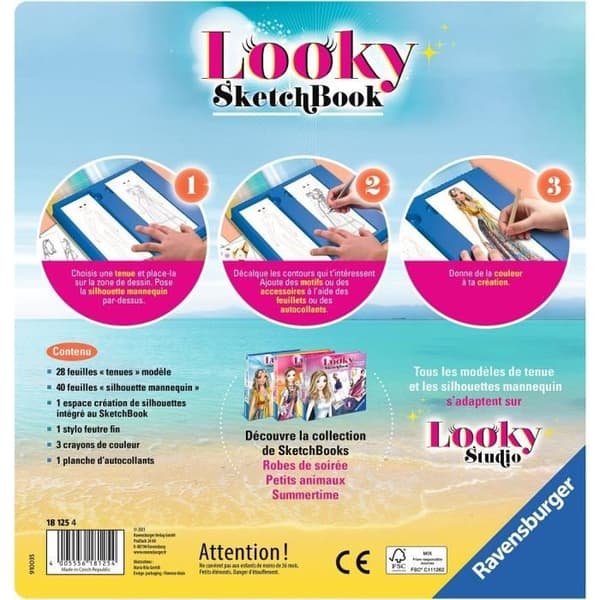 Looky Skissbok sommartid - RAVENSBURGER - Skapa ditt mode - Blandat - Från 6 år