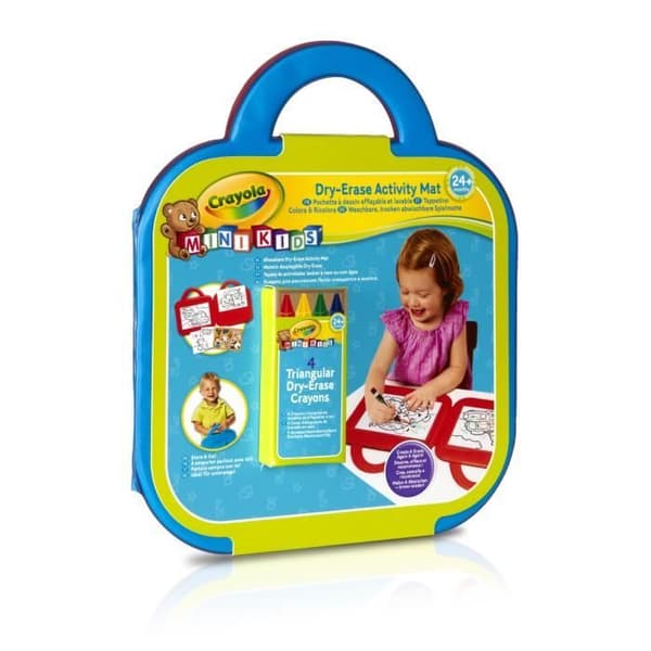 Crayola - Mini Kids - Mitt första skrivbord för torr radering - Barnleksak - Blå - Blandat