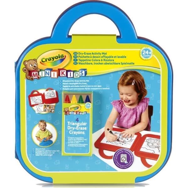 Crayola - Mini Kids - Mitt första skrivbord för torr radering - Barnleksak - Blå - Blandat