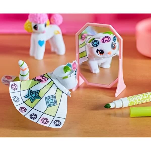 Washimals Super Salon Box - CRAYOLA - 5 miniatyrdjur - Vattentvättbara tillbehör