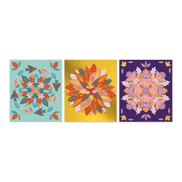 Les Ateliers du Calme - 3 Nature Mandalas - Mandala Style Paintings - Barns kreativa fritidspaket - Från 7 år