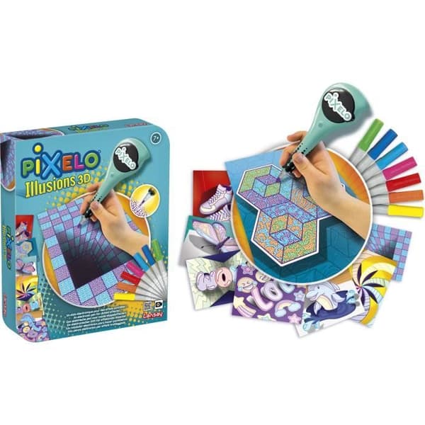 LANSAY - PIXELO - 3D Illusions - Rita och färglägga - Från 7 år