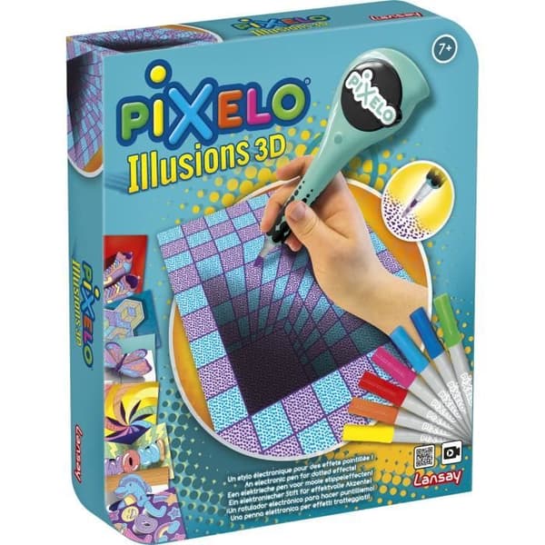 LANSAY - PIXELO - 3D Illusions - Rita och färglägga - Från 7 år