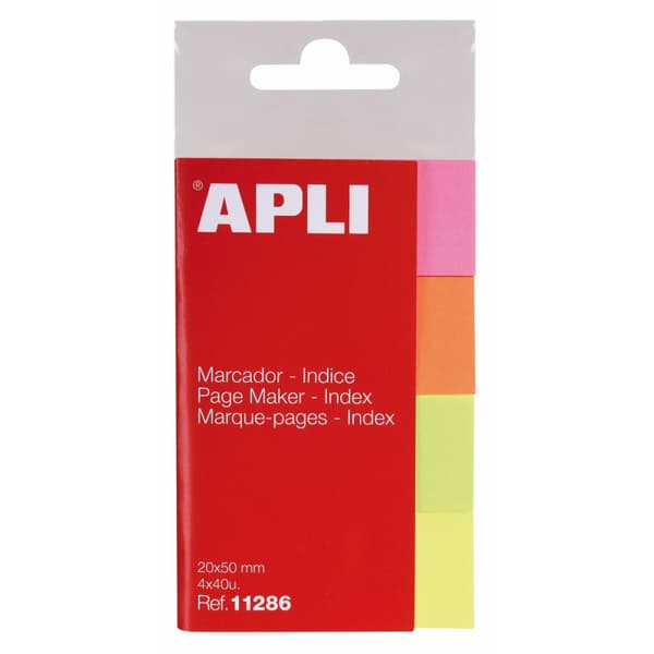 Bokmärke Apli Multicolour 160 Blad 50 x 20 mm (12 antal)