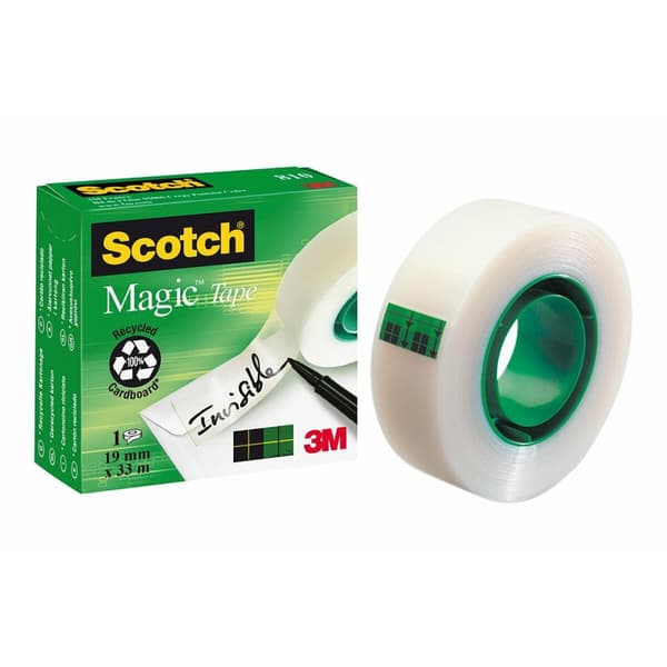 Självhäftande band Scotch Magic Transparent Vit 19 mm x 33 m (12 antal)