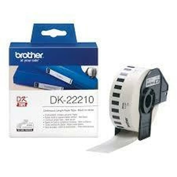 Kontinuerligt Papper till Skrivare Brother DK-22210 Vit 29 mm x 30,48 m Svart Svart/Vit (3 antal)